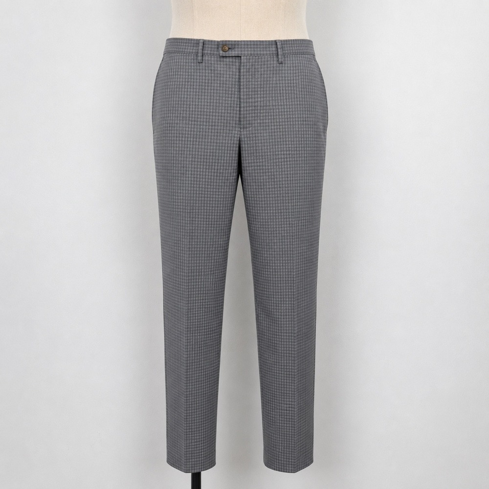 Lauren Ralph Lauren Mens Grey Micro Check Dress Pants 36W x 32L Stretch Trousers